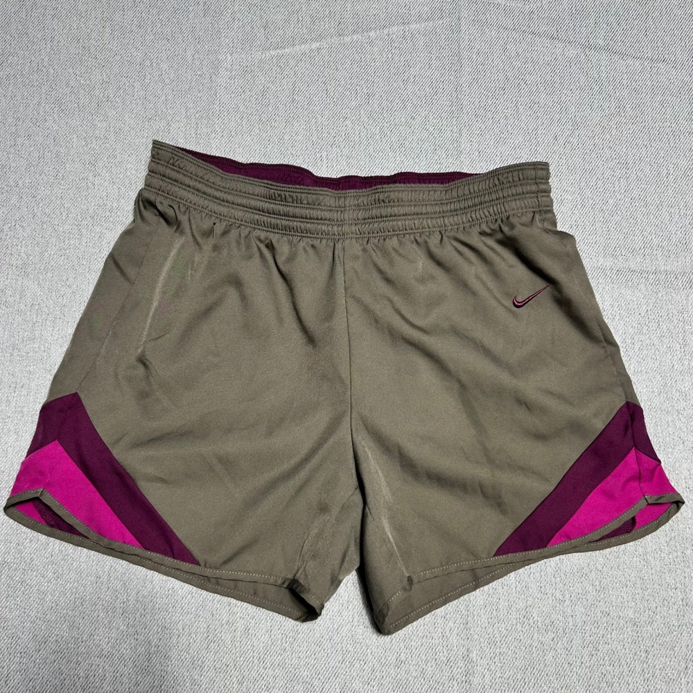 Nike Running Shorts Womens‎ Small Brown Pink Dri-Fit Athletic Workout Gym